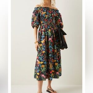 Cara Cara Mimi Floral Cotton Midi Dress NWOT
